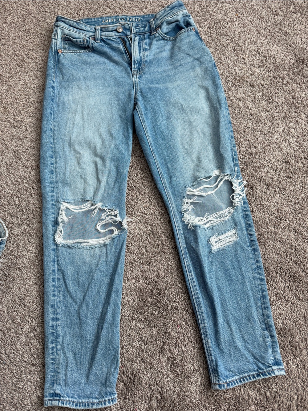 American Eagle Outfitters Light Blue Distressed Ankle Jeans